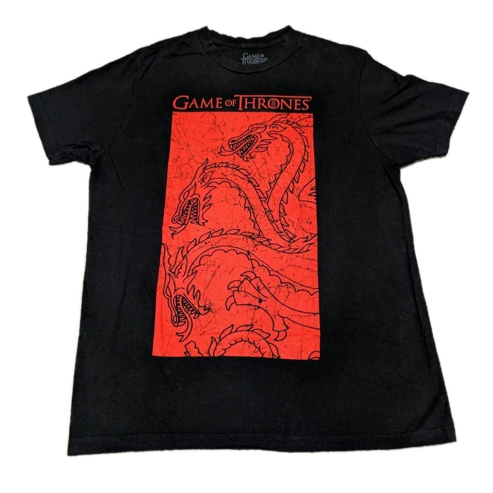 Game‎ of Thrones Targaryen Panel Banner Men's Black T-Shirt Size M Excellent